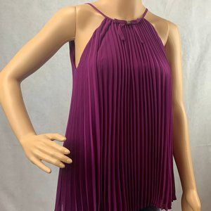 Yes Baker Accordion Pleat Halter Sleeveless Blouse